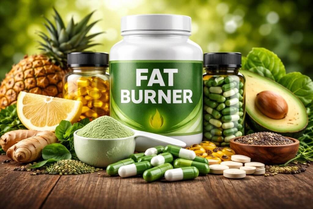 suplementos para emagrecer em cápsulas e pó com ingredientes naturais usados para apoiar metabolismo e controle de peso