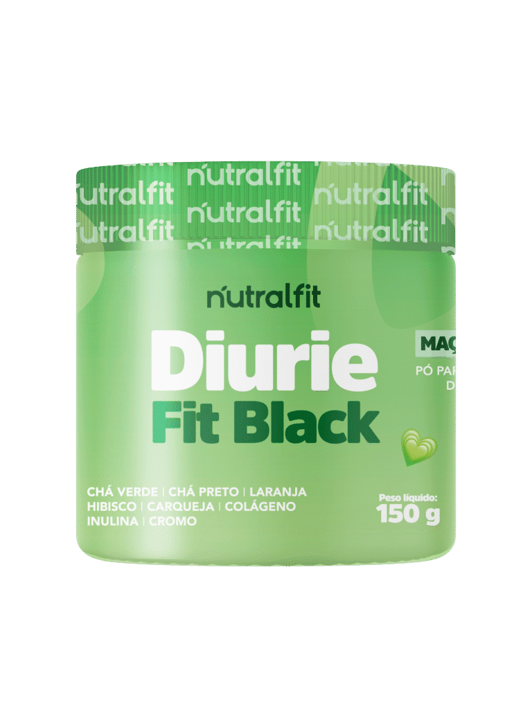 Pote do suplemento Diuriefit sabor maçã verde, versão vegana e sem glúten vendida no site oficial