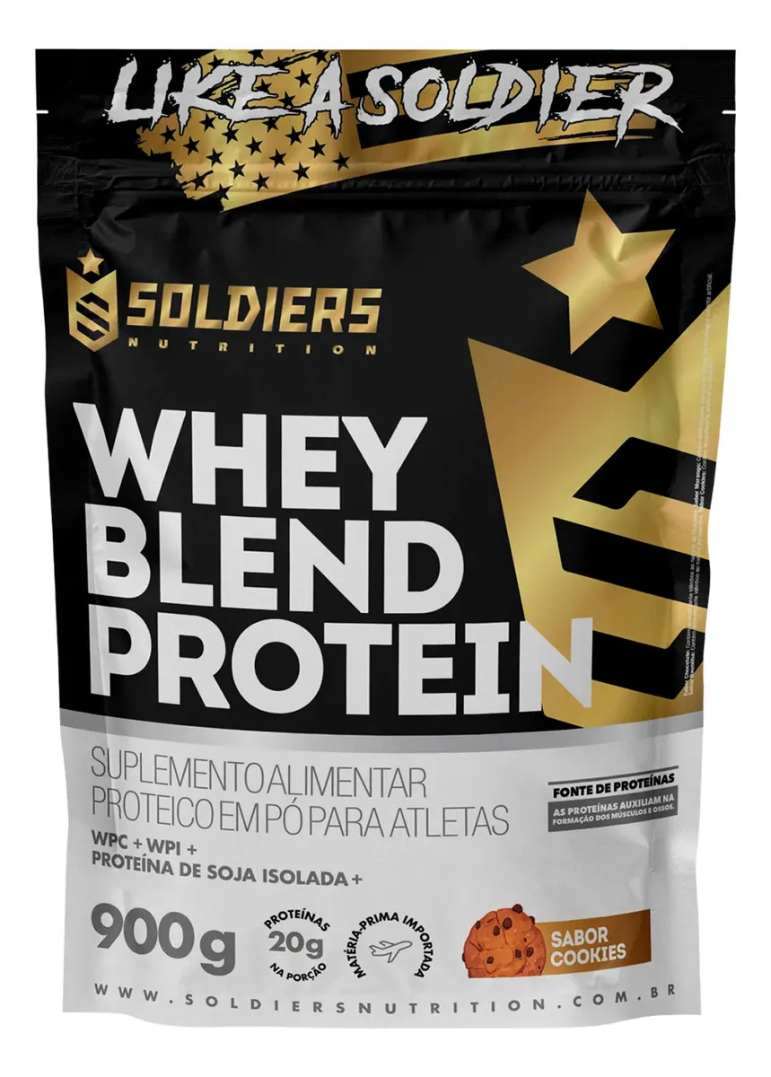 Whey Blend Soldiers Nutrition 900g, embalagem frontal