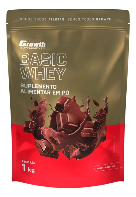 Basic Whey Growth é bom? Análise completa da linha de entrada Whey Protein Growth Basic Whey, pote 1kg sabor chocolate