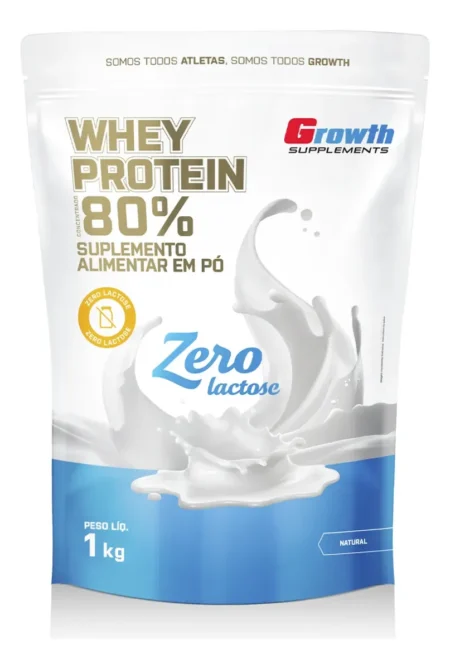 Whey Concentrado Zero Lactose Growth 1kg é bom? Análise completa Whey Protein Growth Concentrado Zero Lactose 1kg, sabor natural
